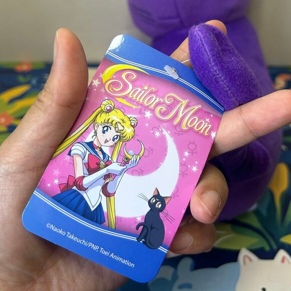 NEW Sailor Moon Luna Laying Down Purple Kitty Cat Plush Stuffed Animal Toy Doll - Picture 5 of 12